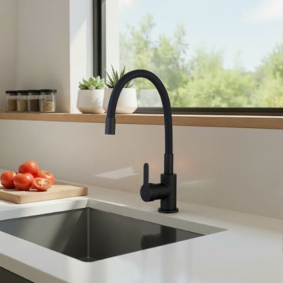 Mitigeur de cuisine noir mat mémoire de forme Essebagno Memory - Essebagno