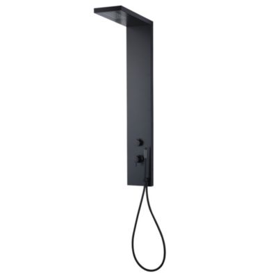 Colonne de douche mécanique avec douchette et flexible  aluminium noir  Essebagno Essekadra