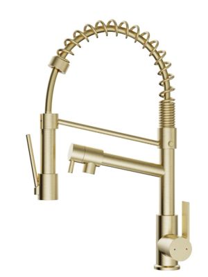 Mitigeur de cuisine doré avec douchette Essebagno Hotto - Essebagno