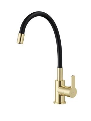 Mitigeur de cuisine noir mat et effet doré mémoire de forme Essebagno Memory