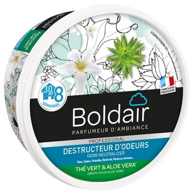 Destructeur d'odeurs gel Boldair thé vert et aloe vera 300g