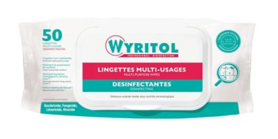 Lingettes désinfectantes multi-usages x50 Wyritol