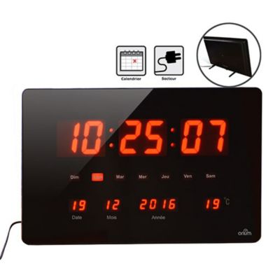 ORIUM Horloge à Led Chronos murale ou à poser multifonctions 36 x 22 cm - vue 1