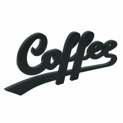 Mot décoratif noir Coffee L.60 x l.28 cm