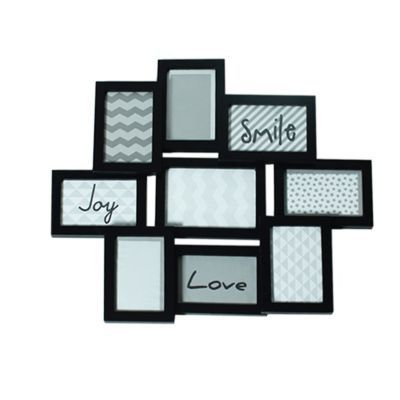 Cadre photo multivues Smile noir l.50 x H.56,5 cm