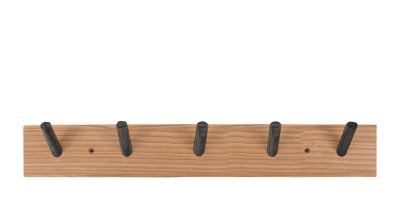 Porte-manteau à fixer 5 têtes bois et noir
