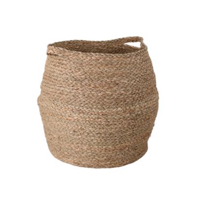 Panier boule en jonc de mer avec poignée taille M