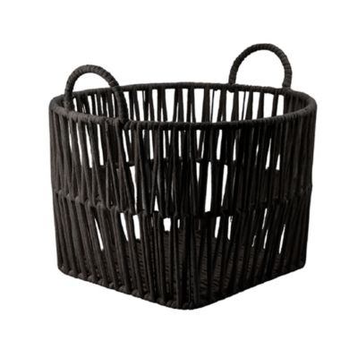 Panier rond avec cordes de coton noir taille S