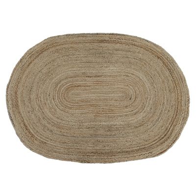 Tapis jute et coton ovale naturel L.170 x l.120 cm
