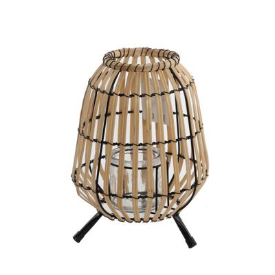 Lanterne en bnabou à poser Ornami l.24 x H.19,5 cm