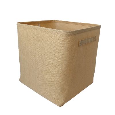 Panier de rangement cube 31 cm uni jaune Ornami