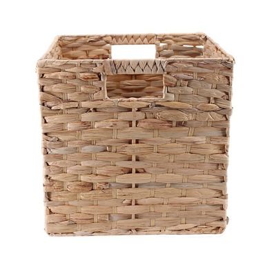 Panier de rangement pliable cube en jacinthe d'eau Norasia motif régulier