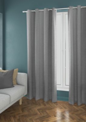 Rideau occultant phonique Louca Ornami gris perle l.140 x h.240 cm