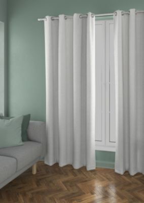 Rideau occultant phonique Louca Ornami blanc l.140 x h.240 cm