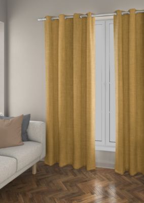 Rideau occultant thermique Tundra Ornami jaune moutarde l.140 x h.240 cm