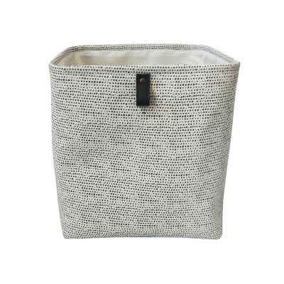 Panier de rangement cube avec poignée Achille noir et blanc