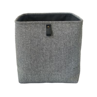 Panier de rangement cube avec poignée Justin noir et blanc