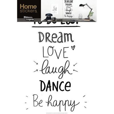 Sticker mural Dream love laugh dance be happy L.69 x l.49 cm