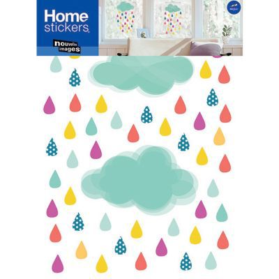 Sticker Nuages et gouttes 49 x 69 cm