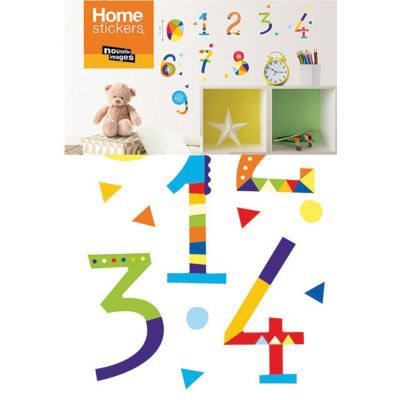 Sticker décoratif Chiffres rigolos L.36 x l.24 cm