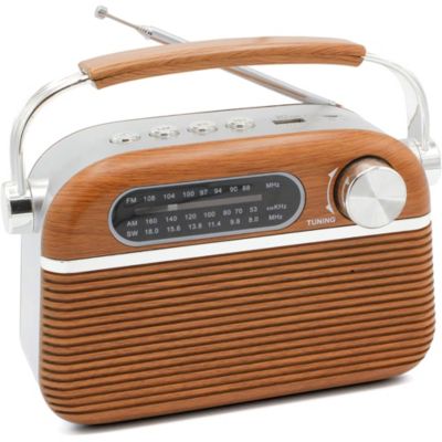 Fishtec Radio Vintage Usb Et Mp3 + Stations Fm-am-sw - Motif Bois - vue 2