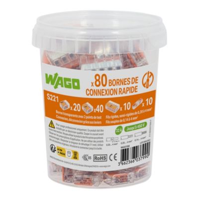 Pot de 80 bornes S221 et S221 InLine Wago