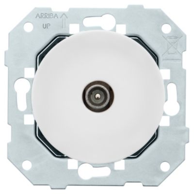 Prise TV SAT Fontini Dom blanc glossy à composer