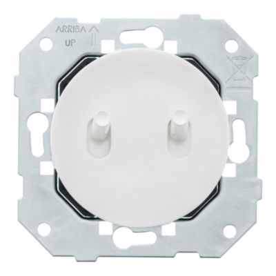 Interrupteur double va et vient Fontini Dom blanc à composer