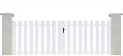 Portail battant Velay en PVC blanc ajouré cadre aluminium L 3M x H 1.20M