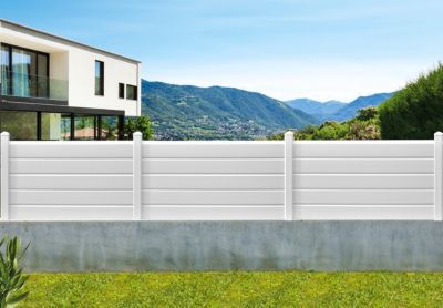 Kit poteau PVC Blanc, section: 8 x 8 cm, hauteur 95 cm