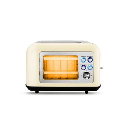 KitchenCook Grille Pain Double Fente Avec Fenetre Toasteo Glass Beige - vue 2