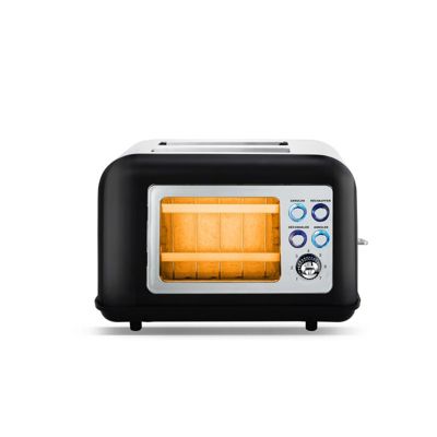 KitchenCook Grille Pain Double Fente Avec Fenetre Toasteo Glass Black Noir - vue 3