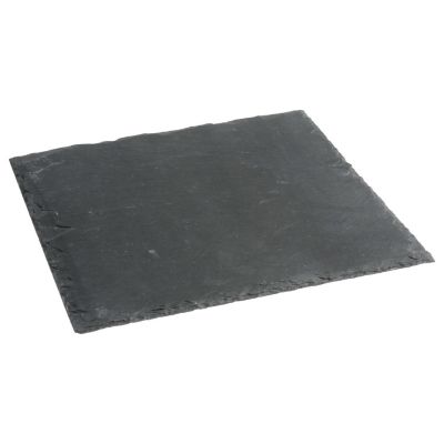 Secret De Gourmet Assiette de présentation carrée en ardoise grand format Gris, L. 25 x l. 25 x H. 0.8 cm