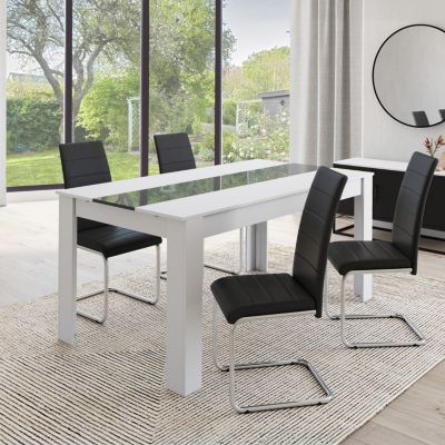 Lot de 4 chaises MIA noires pour salle à manger