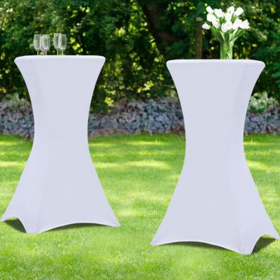 MARKET Lot de 2 Housses Blanches Table Haute 105 CM - vue 8