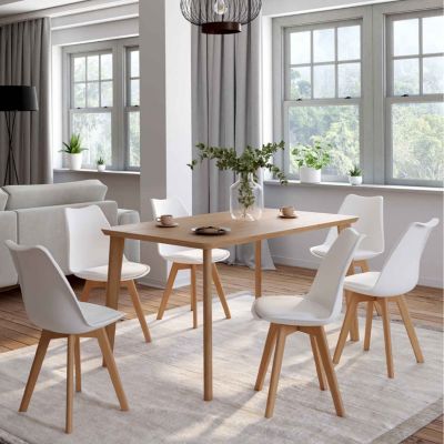 market SARA x6 Chaises blanches scandinaves - vue 8