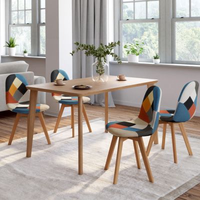 Lot de 4 chaises scandinaves SARA motifs patchworks couleurs - vue 7