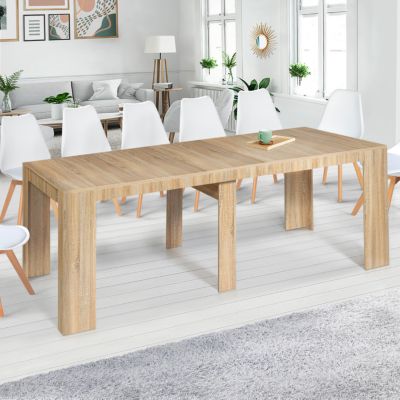 Table console extensible ORLANDO 14 personnes 300 cm bois façon hêtre - vue 1