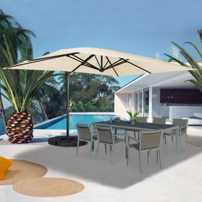 MARKET Parasol Déporté CALVI Écru 3x4