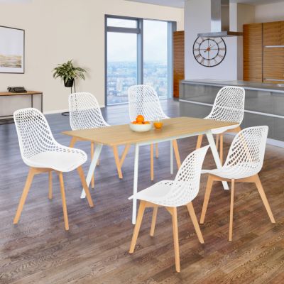 Market Lot de 6 Chaises MANDY Blanches