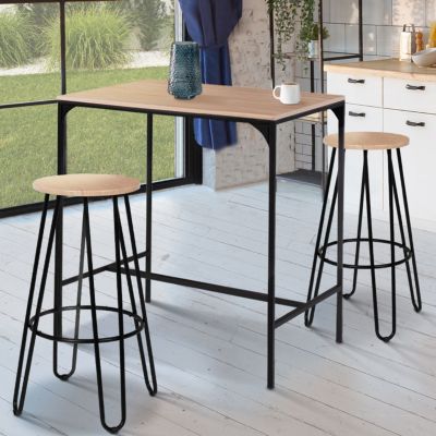 Tabourets Dublin rond x2 en style industriel - vue 9