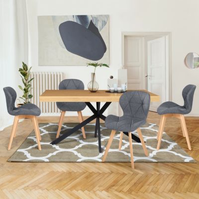 MARKET Lot de 4 chaises ROBINE Tissu - vue 8