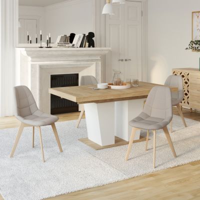 Lot de 4 chaises scandinaves GABY en tissu pour salle à manger