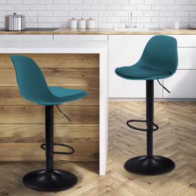 Lot de 2 tabourets de bar KARL design canard pied