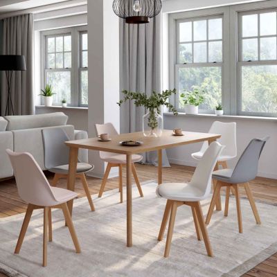 Lot de 6 chaises scandinaves SARA mix color pastel x2 x2 et x2