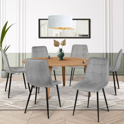market MILA Lot de 6 chaises en velours - vue 7
