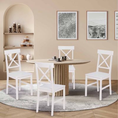 Lot de 4 chaises de cuisine avec croisillons SUZANNE bois - vue 8