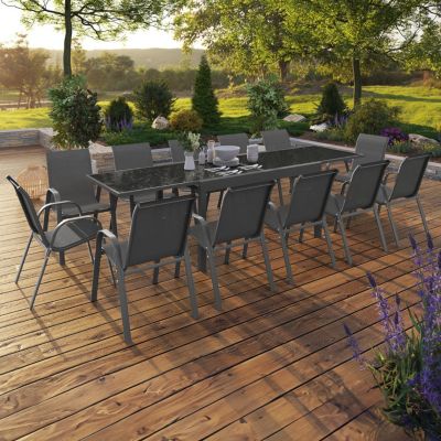 IDMARKET Salon jardin MADRID Table extensible - vue 10