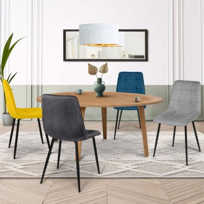 Chaises MILA Lot de 4 Velours Mix