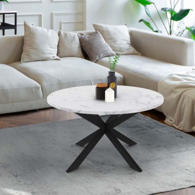 IDMarket Lot de 3 Tables Basses gigognes Alaska Rondes 354045 Effet et Pieds métal - vue 2